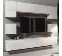 Mex Furniture LTD Wall TV Unit Panorama - White with Gloss Doors Mex Furniture LTD White