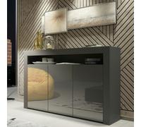 Mex Furniture Modern Sideboard 155cm - Matt Grey Body with Grey Gloss Doors - 155 cm - MDF/Chipboard - 1