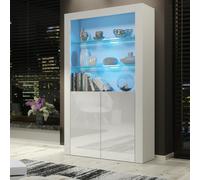 Mex Furniture Premium 170cm Cabinet Sideboard with High Gloss Doors and Free LED Lights Display