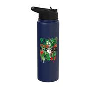 Mex-Irish Half Mexican Half Irish Shamrock Cactus Pride Flag Stainless Steel Insulated Water Bottle
