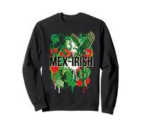 Mex-Irish Half Mexican Half Irish Shamrock Cactus Pride Flag Sweatshirt