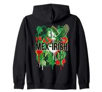 Mex-Irish Half Mexican Half Irish Shamrock Cactus Pride Flag Zip Hoodie