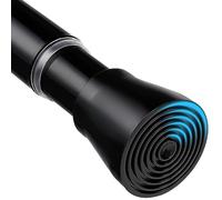 MEXAU Black Shower Curtain Rod 45 To 77 Inch Tension Shower Rod For Bathroom Adjustable Spring Curtain Rod No Drilling Spring Curtain Rod Black Tension Curtain Rods for Windows Doorway Closet