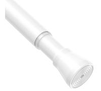 MEXAU Tension Curtain Rod for Windows 28 to 48 Inch，Spring Tension Rods White Curtain Rods No Drilling Adjustable Spring Rod Extendable Tension Rod for Kitchen, Bathroom, Window, Bookshelf.