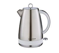 Morphy Richards Mexborough 1.7L Kettle, Stainless Steel, 3K Rapid Boil, 360 Base, Anti-Lime Scale Filter, Boil Dry Protection, Illuminated On/Off Switch, Water Window, Ring Pull, White Trim, 102903