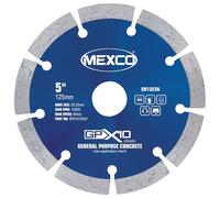 Mexco GPX10 General Purpose Concrete Diamond Blade, Cutting Disc for Non-Abrasive Building Materials - 125mm, 10mm Segment Height