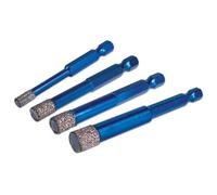 Mexco XCEL Grade Wax Filled (Hex Fit) Tile Drill Bit Set, 4 Piece