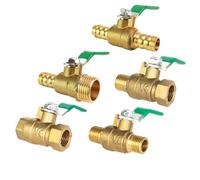 MEXEWORD 1/8" 1/4'' 3/8'' 1/2'' Female/Male Thread Brass Valve Brass small ball valve Connector Joint Copper Pipe Fitting Coupler Adapter(DN10 M-F)