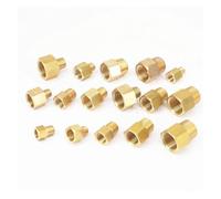 MEXEWORD 1/8" 1/4" 3/8" 1/2" NPT Female To Male BSP Brass Pipe Fitting Adapter For Pressure Gauge Gas Fuel Water(Type 19)