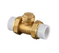MEXEWORD 25/32/40/50/63mm BSP Female Thread Brass Swing Check Valve Double Movable Joints One Way Non-return Valve Prevent Water Backflow(32mm)