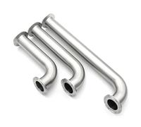 MEXEWORD 304 Stainless Steel 90 Degree Elbow Tri Clamp Long Extension 25 38 51mm Tube Pipe Fitting 1" 1.25" 1.5" 2"(OD38x50.5 L305mm)