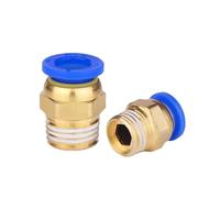 MEXEWORD 5 Piece Quick Fitting 4mm 6mm 8mm 10mm X M5 M6 M8 M10 M12 M14 M16 M20 Male Thread Straight One Touch Air Pneumatic Push In Quick Pipe Fitting(6mm-M12x1.25 5PCS)