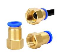 MEXEWORD 5pcs PCF Pneumatic Connector 4/6/8/10/12mm Hose Tube -1/8 3/8 1/2 1/4 BSP Female Thread Brass Quick Joint Fitting Air Pipe Fitting(PCF4-01)