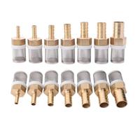 MEXEWORD 6-19mm Stainless Steel Mesh Filter Water Pump Inlet Filter Brass Pagoda Joint Garden Irrigation Aquarium Fish Tank Hose Joint(8mm)