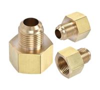 MEXEWORD Brass 1/4 3/8 1/2 3/4 Female To 1/4 3/8 1/2 5/8 SAE Male Flare Adaptor Propane Natural Gas Reducer Air Conditioner Female To Male(1I4 To 3I8 Inch)