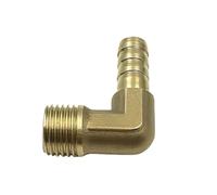 MEXEWORD Brass Pipe Fitting Elbow 4 6 8 10 12mm Hose Barb Tail M5 M6 M8 M10x1 M12 M14 M16x1.5 Male Connector Joint Copper Coupler Adapter(M6x1-6mm Barb)