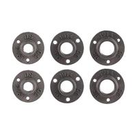 MEXEWORD Cast Iron Flange 1/2" 3/4" 1" Female Thread Pipe Connector Wall Mount Floor Antique Handicraft Home Storage Decorative Fittings(1 Female Thread)