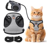 Mexgcom Cat Harness, Extendable Cat Leash, Reflective Adjustable, Comes with Five Meters of Cat Tractor Leash (S)