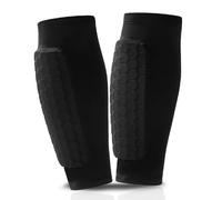 Mexgcom Children's Football Shin Pads, Black Version, Breathable & Non-Slip Shin Pads, Football for Inserting, Designed for Adolescent Football Players (S)