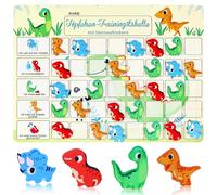 Mexgcom Magnetic Kids Training Table, 40 Magnetic Dinosaur Stickers, Montessori Magnetic Table, Interactive Toilet Training Reward Board