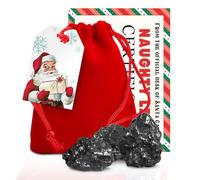 Mexgrim Premium Lump of Coal Bag - Naughty List & Funny Gift, White Elephant, Novelty Gag Gift, Prank for Husband, Kids, & Adults. Includes Fun Santa's Certificate, Made in USA