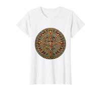 Mexica, Sunstone Colored by #LeoPepeDesign, Value Graphic T-Shirt, Women, White, S