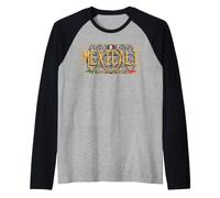 Mexicali Mexico License Plate Aztec Baja Cali Cachanilla Raglan Baseball Tee