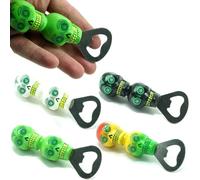 Mexican 3D Porcelain Skull Bottle Cap Opener - Bar Summer BBQ Festival Tequila Day of The Dead (Green, White, Red)