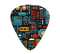 Mexican Abstract Graffiti 12 Pack Guitar Picks Plectrums,4 pieces in each of 3 sizes, Suitable for a wide range of stringed instruments