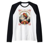 Mexican-American Catrina Nature Altar Dia de Los Muertos Raglan Baseball Tee