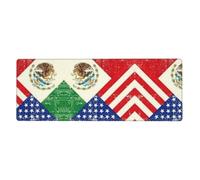 Mexican American Flag Computer Desk Pad, Non-Slip Surface Mat for Enhanced Gaming Performance and Office Productivity