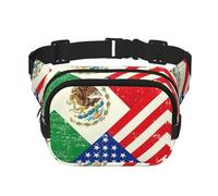 Mexican American Flag Fanny Packs for Women Men, Fashion Waist Packs for Workout Running Traveling Hiking