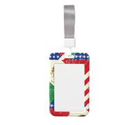 Mexican American Flag Id Badge Holder with Detachable Neck Strap, Waterproof Vertical Name Card Holders, for Nurse Students Teachers Staff