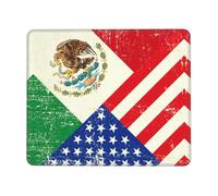 Mexican American Flag Non-Slip Rubber Base Mouse Pad with Lock Edge, Large Extended Desk Mat for Enhanced Game Work
