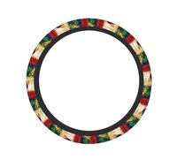 Mexican American Flag Print Functionality Car Steering Wheel Protector Non-Slip Practical Cars Trucks Accessory