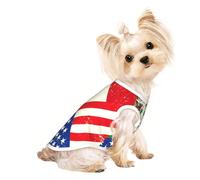 Mexican American Flag Print Lightweight Dog Vest, Cat Sleeveless Shirt, Breathable Mesh Design for Summer Walking and Play