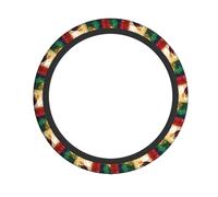Mexican American Flag Print Steering Wheel Cover Non-Slip All Seasons Protection Comfortable Cars Accessory