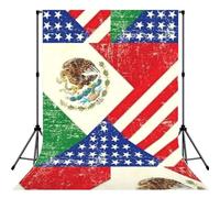 Mexican American Flag Printed Photo Background, Seamless Matte Fabric for Shoots, Professional Studio Wall Banner