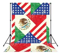 Mexican American Flag Printed Photography Backdrop, Wrinkle Resistant Polyester Cloth, Portrait Studio Video Drapes