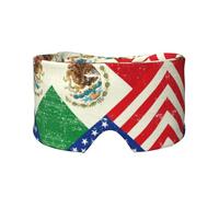 Mexican American Flag Printed Slumber Eye Shield, Reversible Sleep Gear, Light Blocking Headwrap, for Travel Comfort