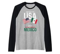 Mexican American My History Began In Mexico Pride Vintage Raglan Baseball Tee