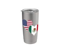 Mexican American Pride on Independence Day A USA Mexico Flag Stainless Steel Insulated Tumbler