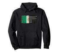 Mexican American Split Flag Nation In Distress Chicano Pullover Hoodie