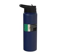 Mexican American Split Flag Nation in Distress Chicano Stainless Steel Insulated Water Bottle