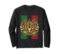 Mexican Aztec Warrior Calendar Mexico Patriotic Souvenir Long Sleeve T-Shirt