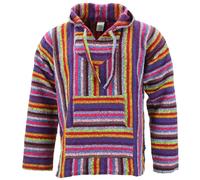 Mexican Baja Hoodie Hoody Jerga Rug Jumper Siesta Surf Hippy Baha Pullover