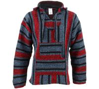 Mexican Baja Hoodie Jerga Siesta Jumper Hippie Festival Surfer Top