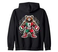 Mexican Boxing Bear, Mexican Flag Spirit Zip Hoodie