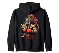 Mexican Boxing Inca Warrior with Jaguar Spirit Zip Hoodie