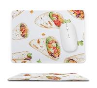 Mexican Burritos Tortilla Wrap Mouse Pad Waterproof Ultra-Thin Non-Slip Rubber Base Square Mouse Mat Gaming Mousepad 7.9"x9.4"